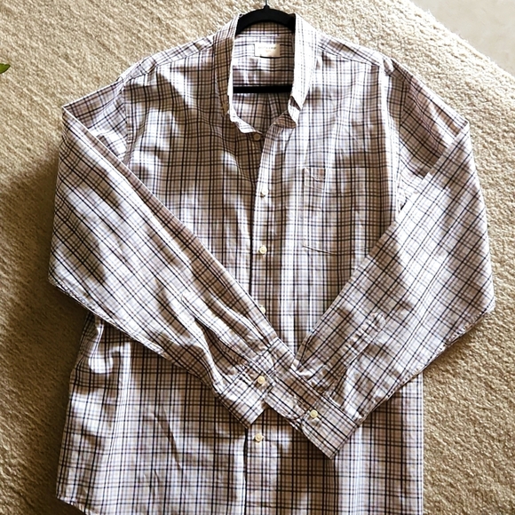 Dockers, Brown, tan, gold plaid men's button down shirt. Sz XL - Picture 5 of 6